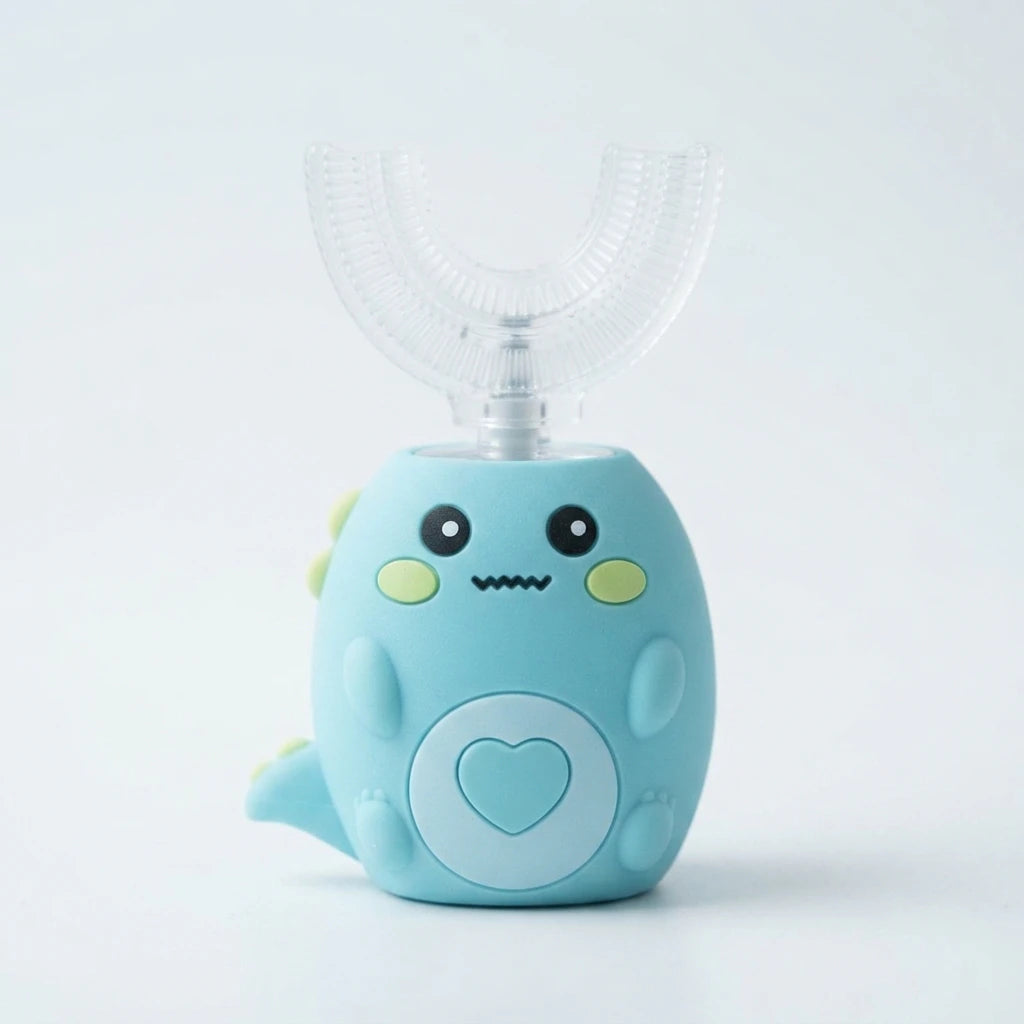 Cepillo de dientes eléctrico infantil Rexi en forma de U con carcasa de dinosaurio